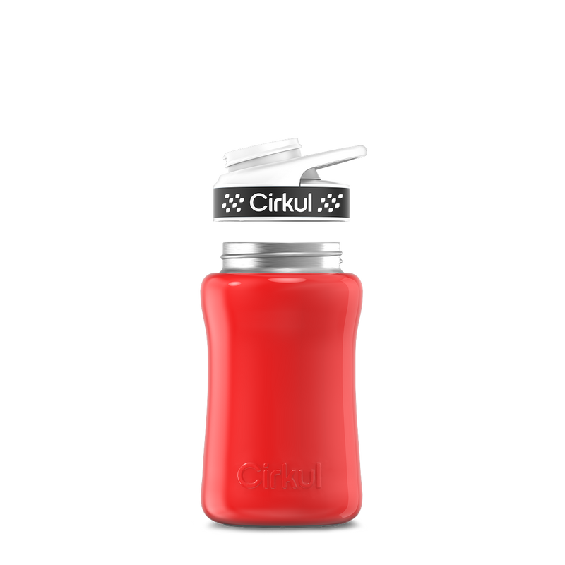 12oz. Stainless Steel Bottle & Comfort Grip Lid Red