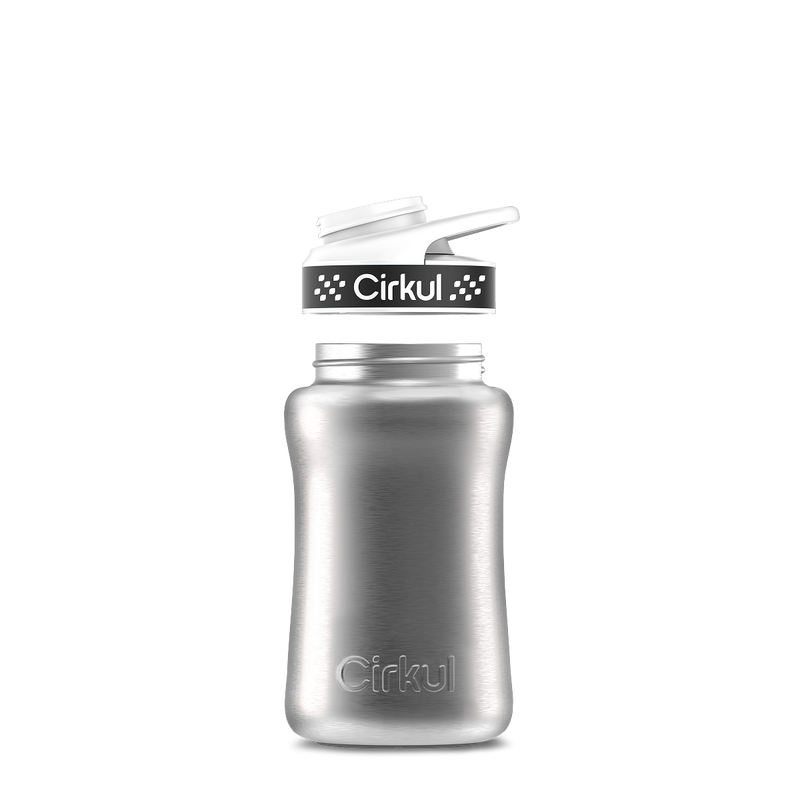 12oz. Stainless Steel Bottle & Comfort Grip Lid Steel