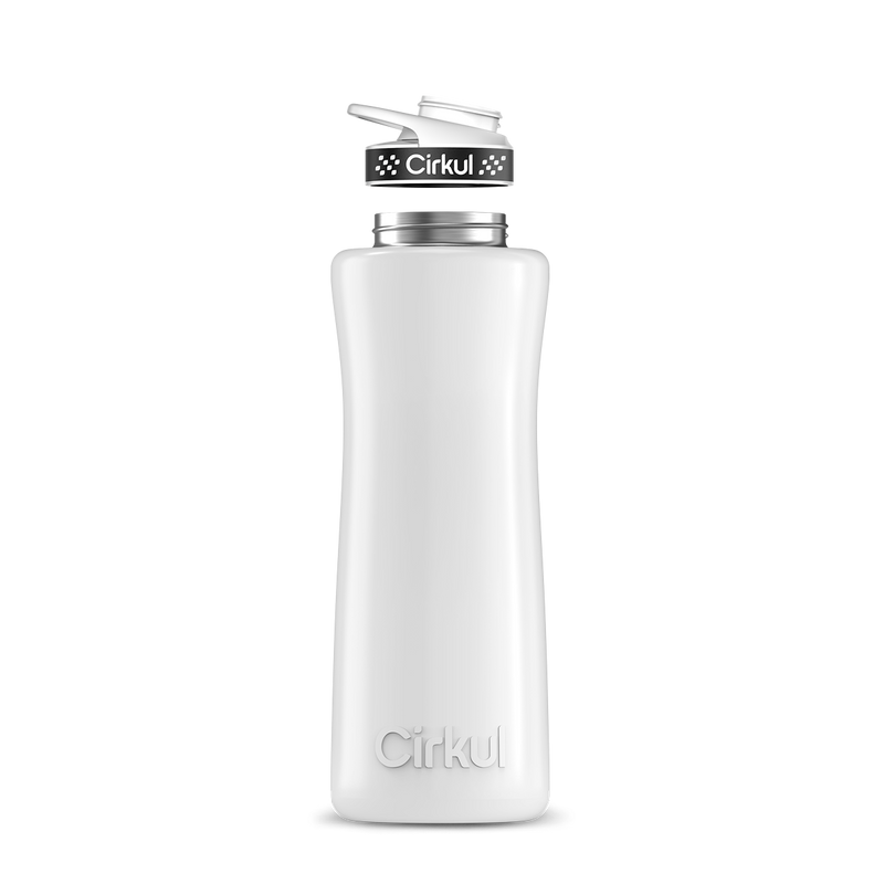 42oz. Stainless Steel Bottle & Comfort Grip Lid White