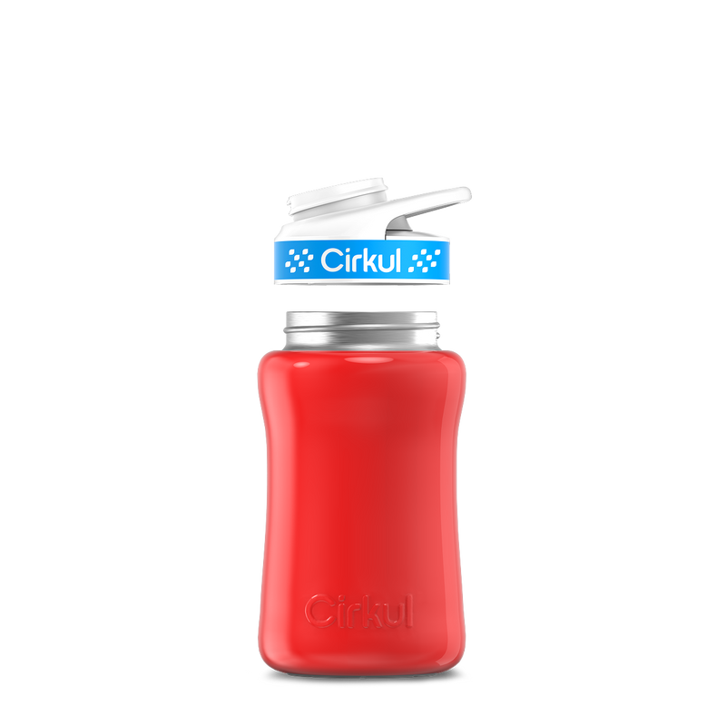 12oz. Stainless Steel Bottle & Comfort Grip Lid Red