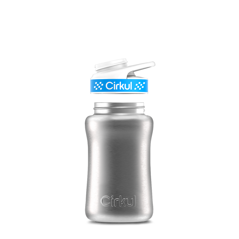 12oz. Stainless Steel Bottle & Comfort Grip Lid Steel