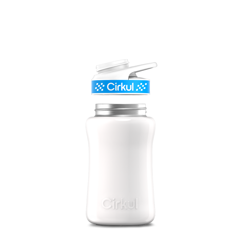 12oz. Stainless Steel Bottle & Comfort Grip Lid White
