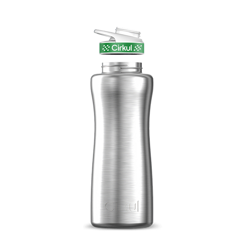32oz. Stainless Steel Bottle & Comfort Grip Lid Steel