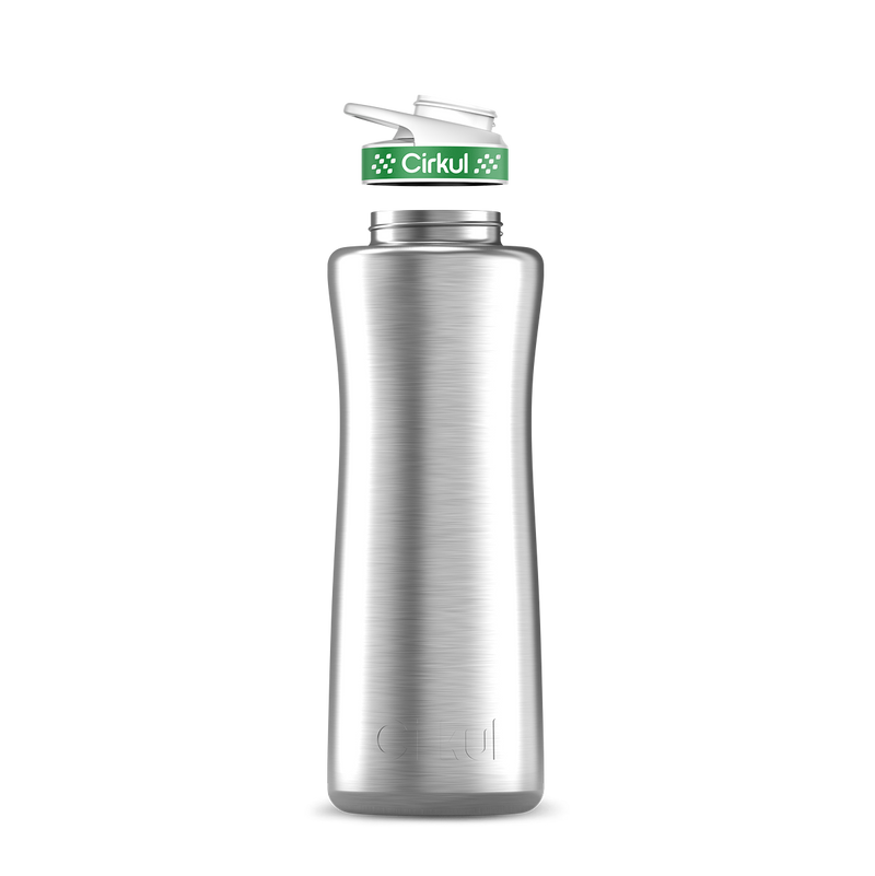 42oz. Stainless Steel Bottle & Comfort Grip Lid Steel