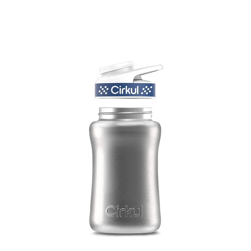 12oz. Stainless Steel Bottle & Comfort Grip Lid Steel