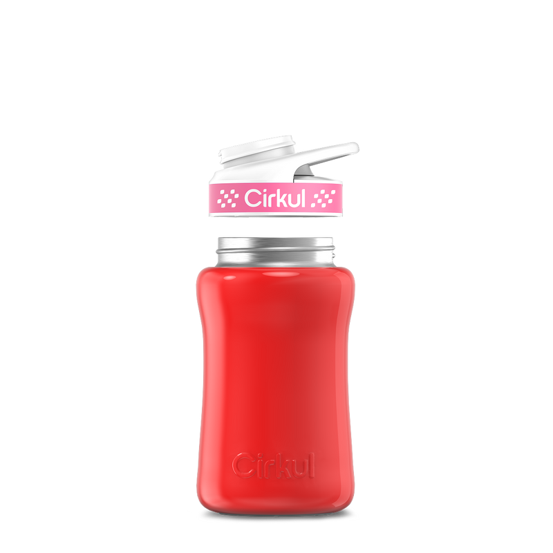 12oz. Stainless Steel Bottle & Comfort Grip Lid Red