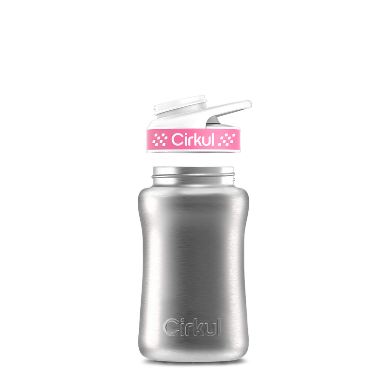12oz. Stainless Steel Bottle & Comfort Grip Lid Steel