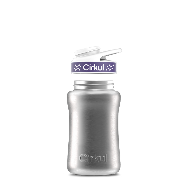 12oz. Stainless Steel Bottle & Comfort Grip Lid Steel