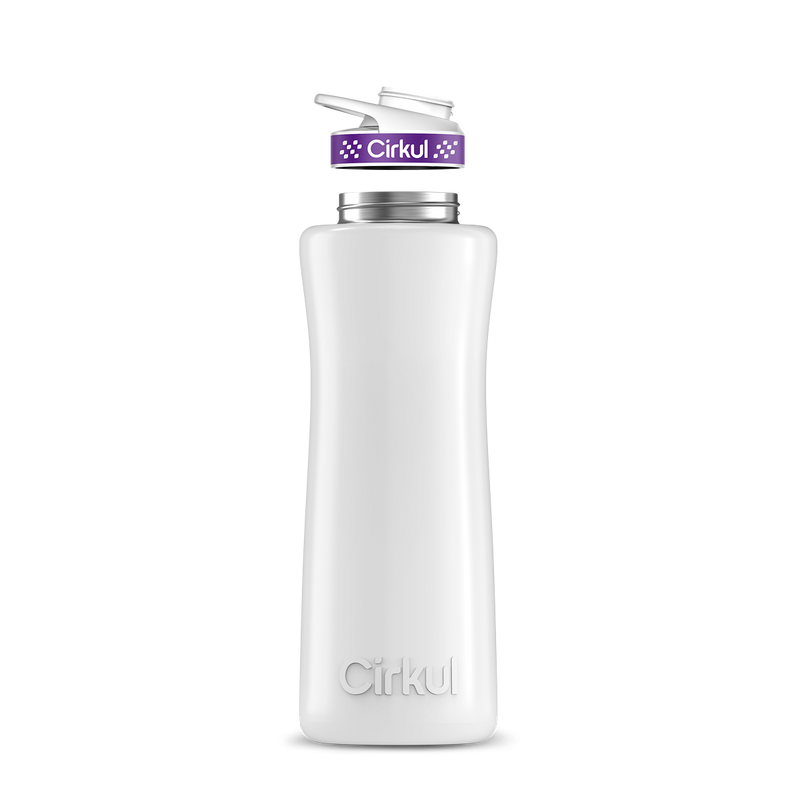 42oz. Stainless Steel Bottle & Comfort Grip Lid White