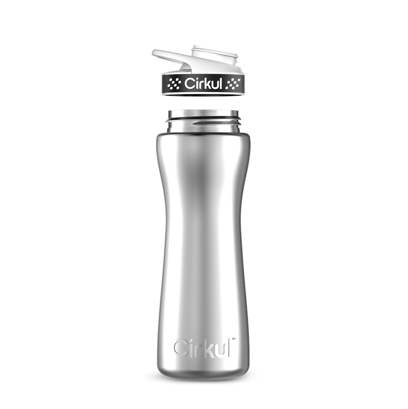 22oz. Stainless Steel Bottle & Comfort Grip Lid Steel