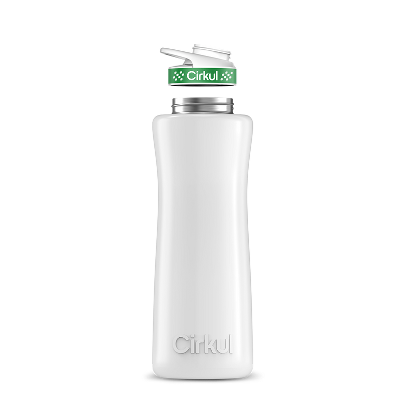 42oz. Stainless Steel Bottle & Comfort Grip Lid White