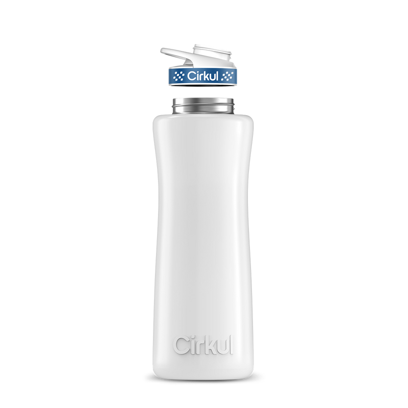 42oz. Stainless Steel Bottle & Comfort Grip Lid White
