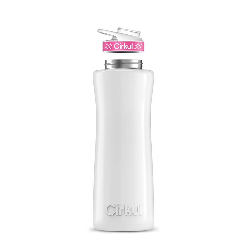 42oz. Stainless Steel Bottle & Comfort Grip Lid White