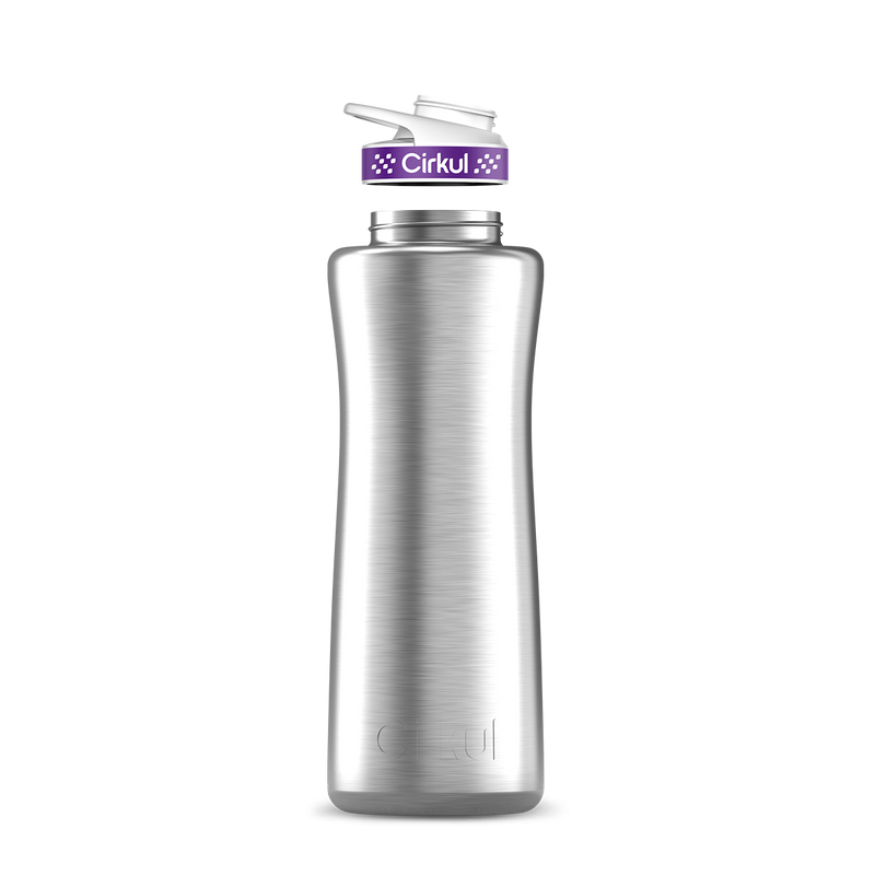 42oz. Stainless Steel Bottle & Comfort Grip Lid Steel