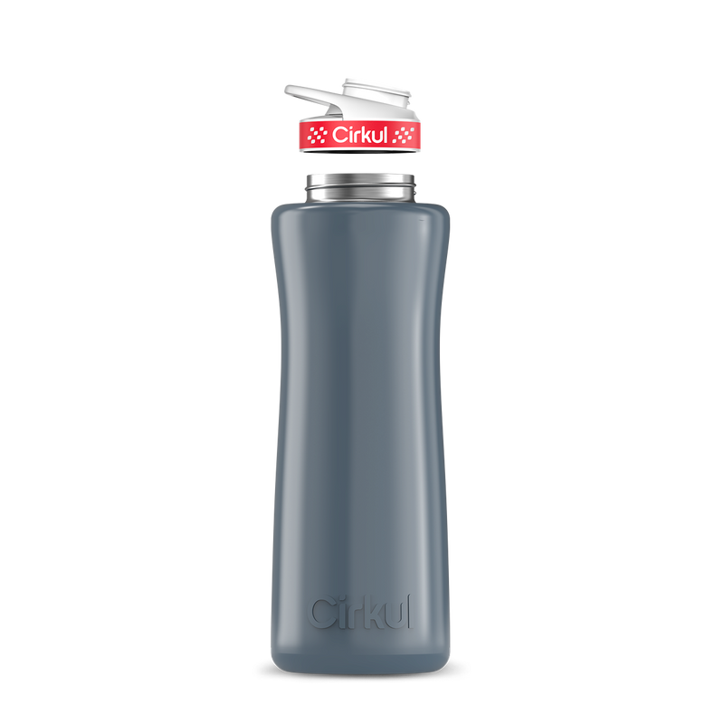 42oz. Stainless Steel Bottle & Comfort Grip Lid Gray