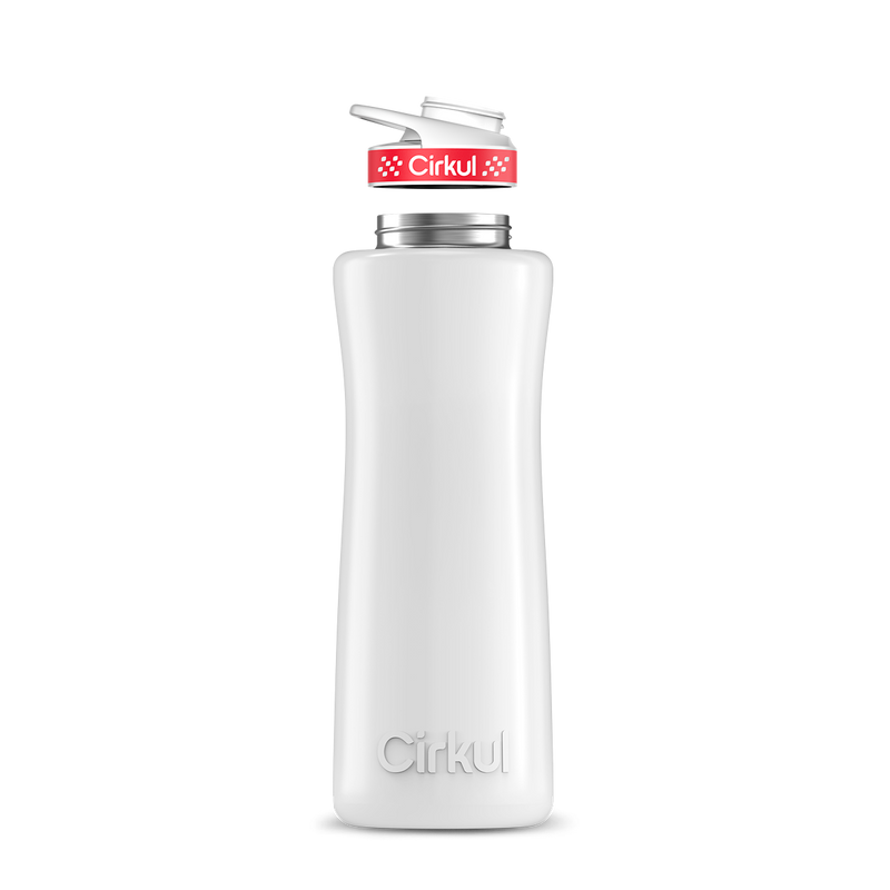 42oz. Stainless Steel Bottle & Comfort Grip Lid White